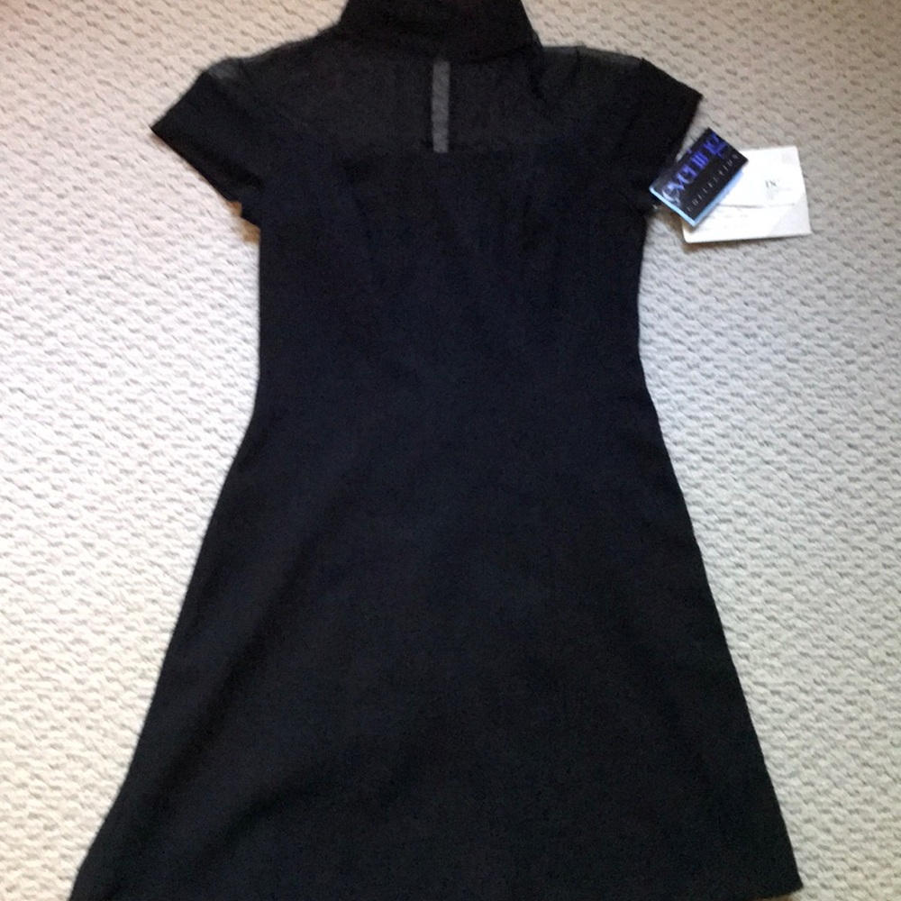 CDC Evening black dress w/ illusion neckline.Sz 4.